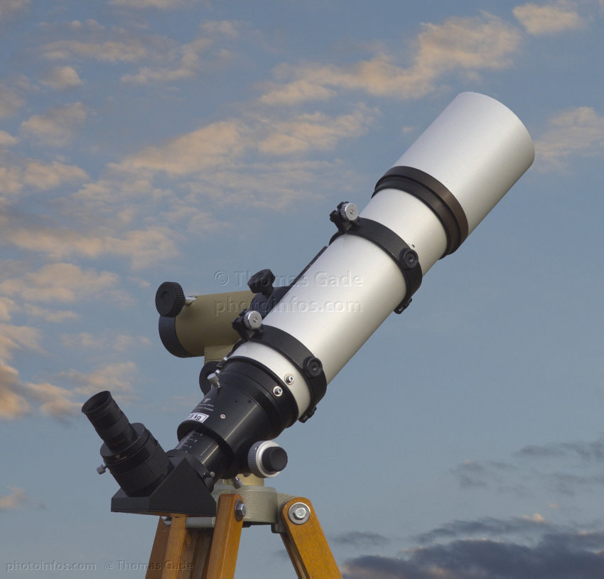 Teleskop. Skywatcher ED80 Refraktor
28. 1. 2015. Teleskop. Skywatcher ED80 Refraktor auf einer azimutalen Montierung AYO und Vixen Holzstativ. Mit Zenitprisma und Okular
Schlüsselwörter: 2015;AYO;Azimutale Montierung;ED80;Refraktor;Skywatcher;Teleskop